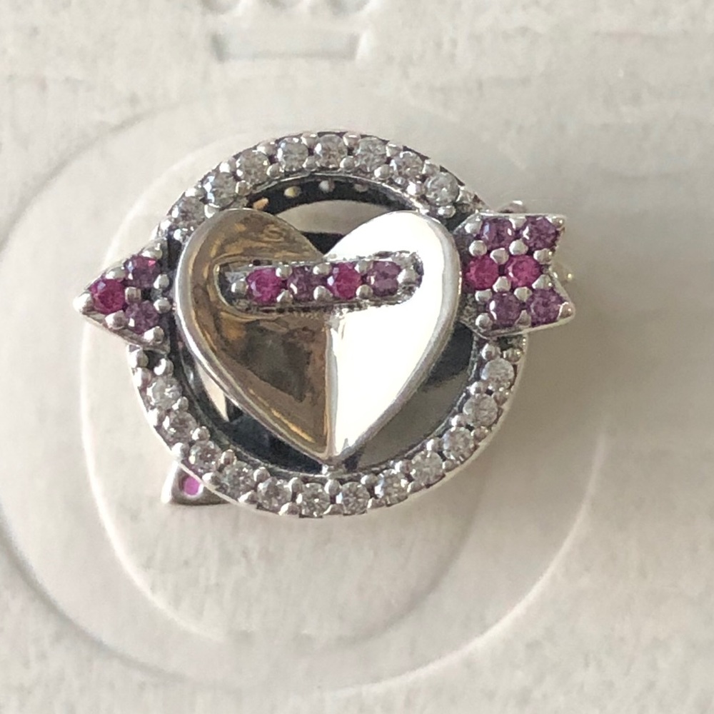 Pandora Sparkling Arrow and Heart Charm